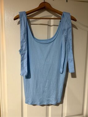 a new day Light Blue Scoop Tank with Shoulder Ties